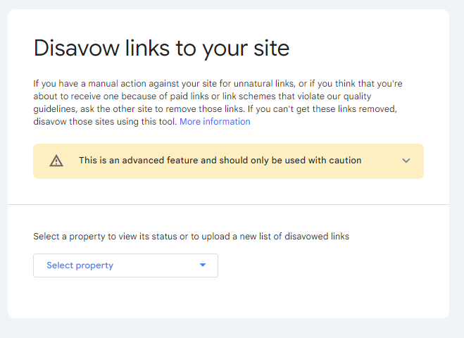 disavow google search console