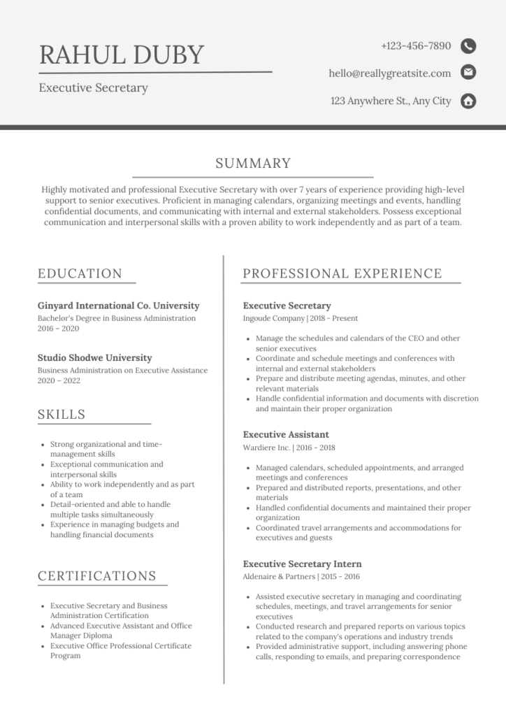 resume format