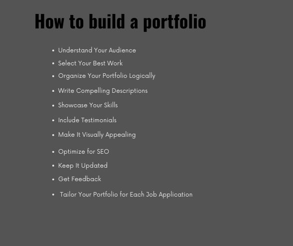 how to build a portfolio